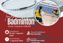 Turnamen Badminton IDI 2026, antara Instasi Kota Tual dan Kabupaten Malra