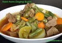 Asem-asem daging buncis,menu makan siang sederhana