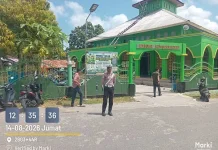 Ciptakan Rasa Aman, Sat Lantas Polres Kepulauan Tanimbar Amankan Ibadah Sholat Jum