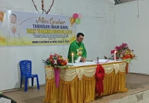 Misa Syukur Tahbisan Imam Baru Belly Y. Resubun, MSC di Rukun St. Antonius de Padua Dobo