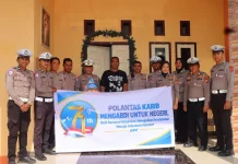 HUT Ke-71, Satlantas Tual Gelar Anjangsana dan Bakti Sosial