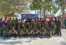 Kodim 1503/Tual Bersama Dua Matra Gelar Gerakan Peduli Sampah Sambut HUT Ke-81 TNI