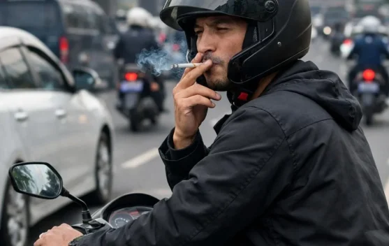Merokok dalam Berkendara Kena Pasal!