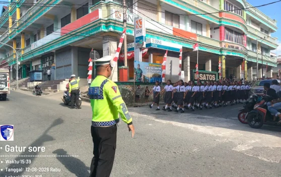 Sat Lantas Polres Kepulauan Tanimbar Beri Pelayanan Prima, Amankan Lomba Baris Ind