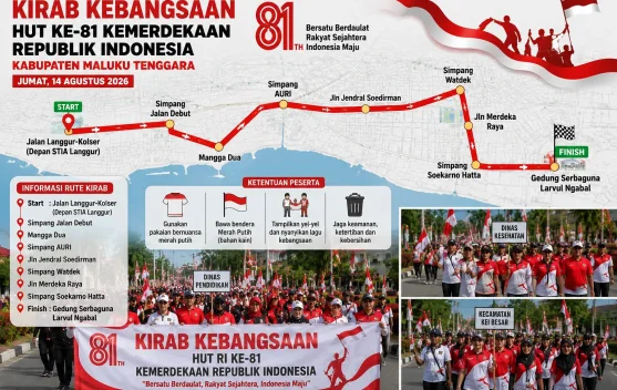 Pemkab Maluku Tenggara Gelar Kirab Kebangsaan Semarakkan HUT RI ke-81