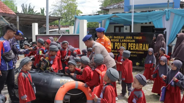 Polairud Polres Lamongan Edukasi Siswa PG-TK Keselamatan Perairan