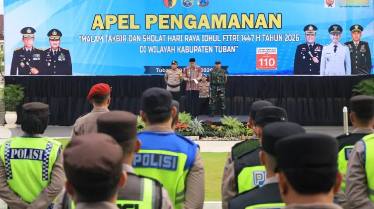 Ratusan Personel di Tuban Lakukan Pengamanan Malam Takbir hingga Salat Idulfiti