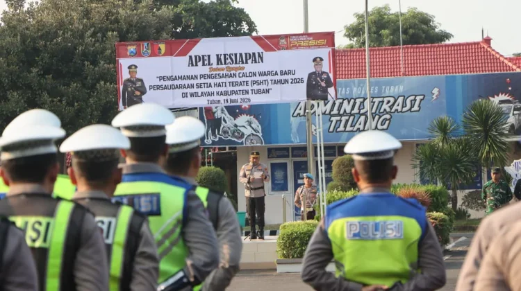 Ratusan Personel Kawal Pengesahan Warga PSHT Tuban