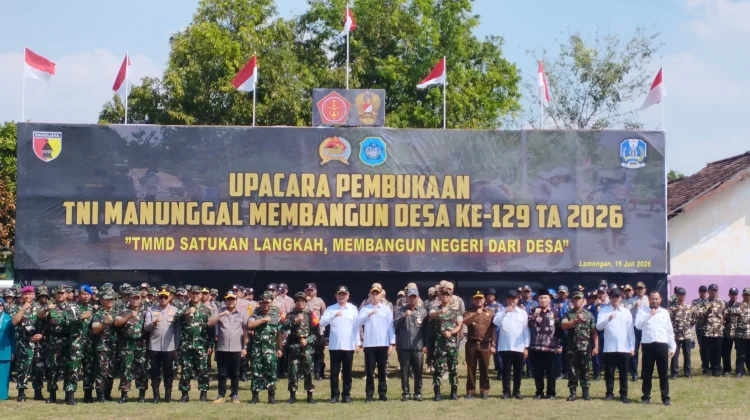 Bupati Lamongan Buka TMMD ke-129, Dorong Infrastruktur Semangat Gotong Royong