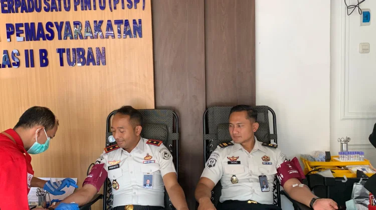 Meriahkan Serangkaian HUT RI, Lapas Tuban Gelar Donor Darah