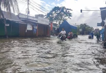 Jalur Alternatif Sukodadi–Paciran Terendam Banjir, Sejumlah Motor Mogok