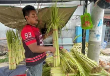 Pedagang Janur Lamongan Diserbu di Lebaran Ketupat