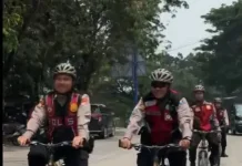 Polres Lamongan Patroli Bersepeda, Hemat BBM Sekaligus Jaga Kamtibmas