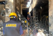 Tim Forensik Polda Turun Selidiki Kebakaran Pasar Agrobis Babat Lamongan