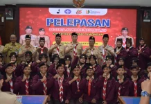 38 Pramuka Lamongan Dilepas Ikuti Jambore Nasional di Cibubur