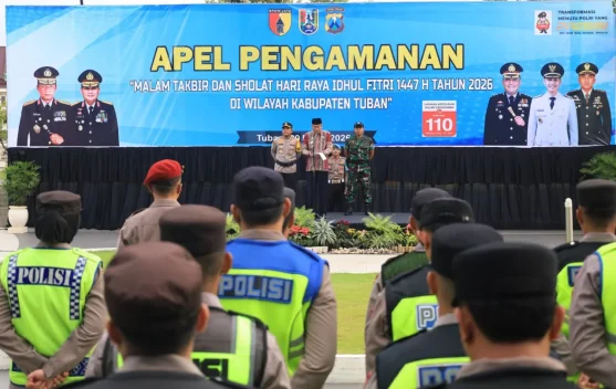 Ratusan Personel di Tuban Lakukan Pengamanan Malam Takbir hingga Salat Idulfiti