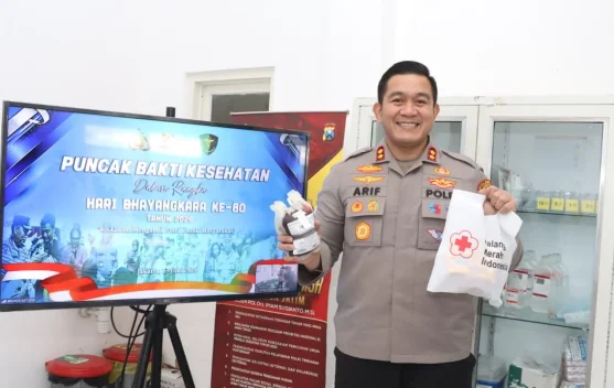 Peringati Hari Bhayangkara, Polres Lamongan Gelar Donor Darah