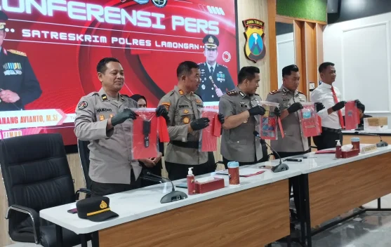 Lima Pelaku Ganjal ATM Lintas Provinsi Dibekuk Polres Lamongan