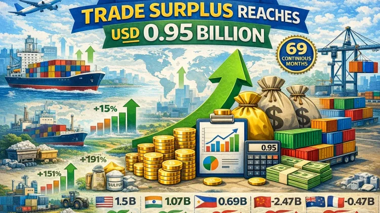 January 2026 Trade Surplus Reaches USD 0.95 Billion