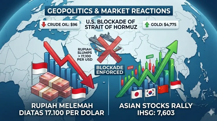 US Hormuz Blockade: Stocks Rise as Rupiah Falls