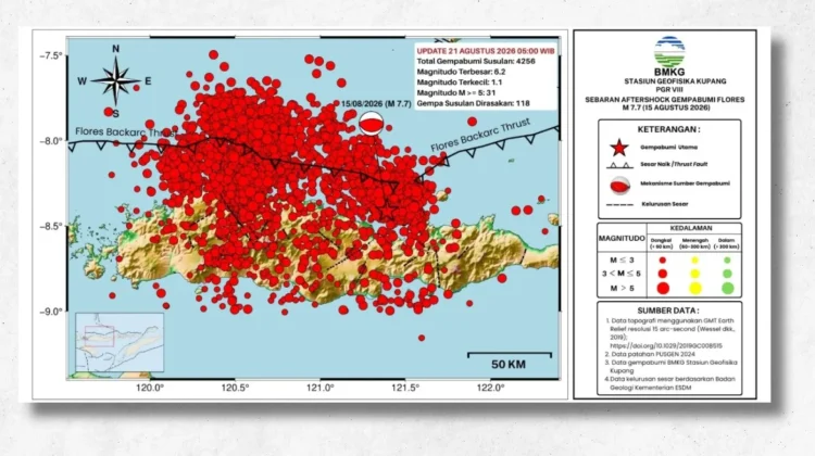 Aftershocks Still Hit East Nusa Tenggara for Four Weeks, BMKG Says