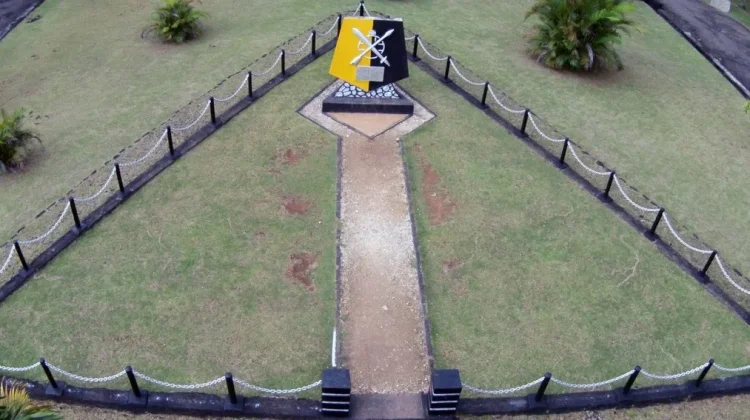 Makatur Monument: A World War II Landmark in Papua with Lake Sentani View