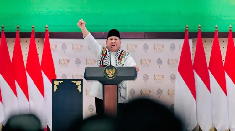 President Prabowo Chants "Free Palestine" at Boarding School Centenary Event