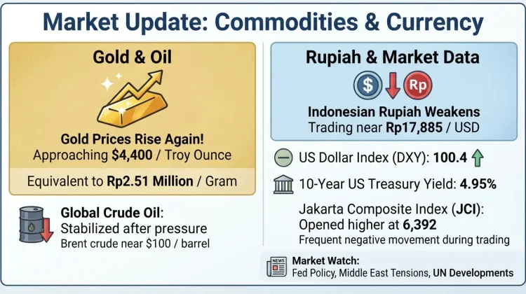 Gold Nears $4,400 as Rupiah Weakens