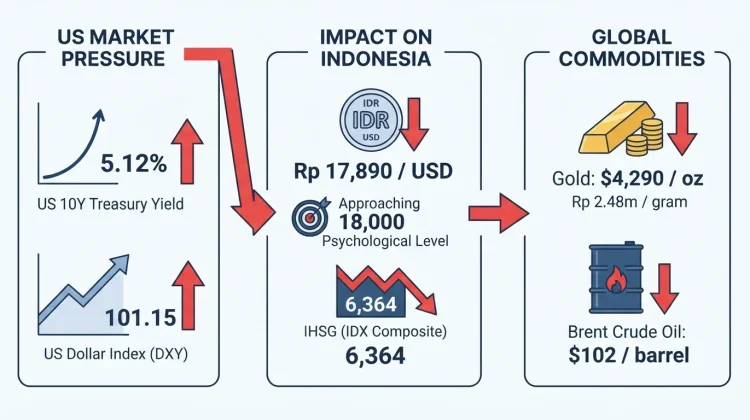 US Bond Selling Pressure Pushes Rupiah Lower