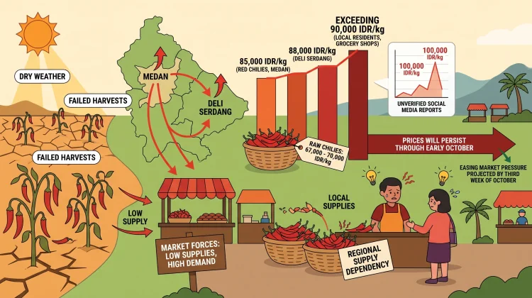Red Chili Prices Soar across North Sumatra
