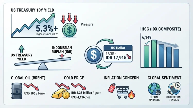 US Treasury Yields Rise as Rupiah Weakens