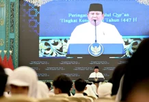 Prabowo Calls for Harmony at Nuzulul Qur’an Commemoration