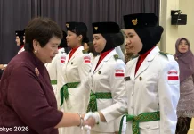 Indonesian Ambassador Inaugurates 25 Paskibra Members in Tokyo