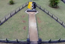 Makatur Monument: A World War II Landmark in Papua with Lake Sentani View