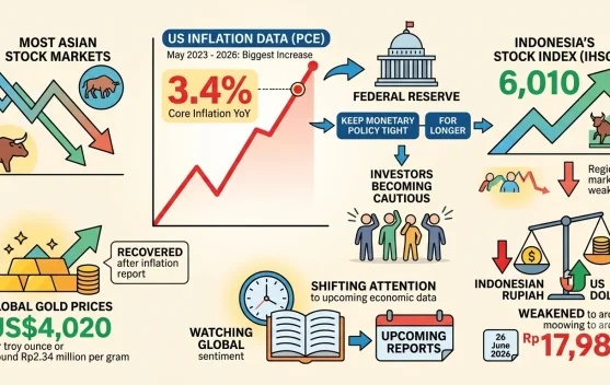 Rupiah Nears 18,000, Gold and Stocks Rise