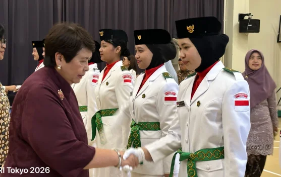 Indonesian Ambassador Inaugurates 25 Paskibra Members in Tokyo