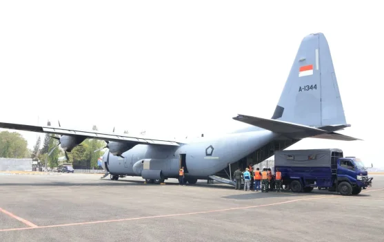 Two Indonesian Air Force Hercules Carry 9.6 Tons of Weather Materials ...