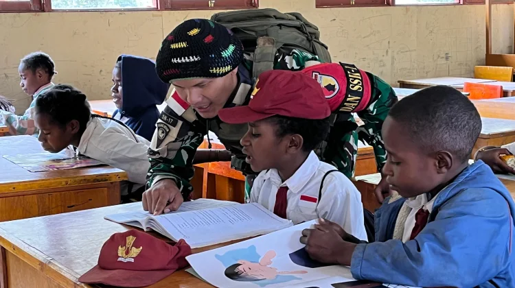 Yonif 511/DY dukung Literasi dan makanan bergizi di Malagai
