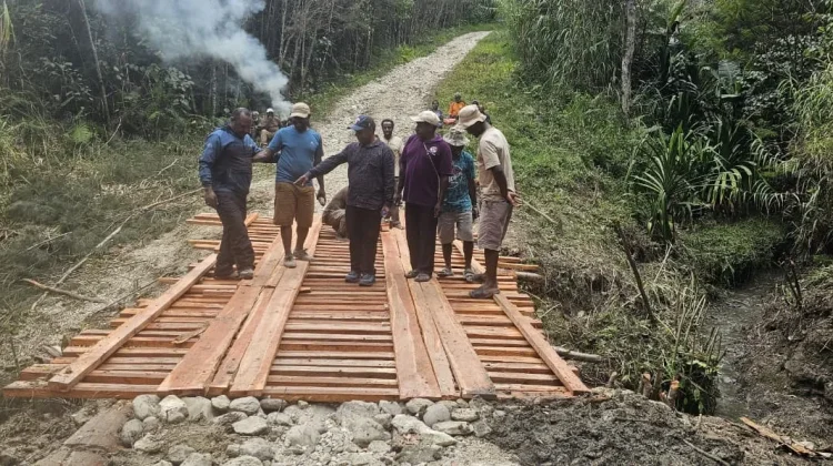 Bikin Jembatan Swadaya, Kadis PUPR Apresiasi Warga Distrik Wolo dan Bpiri