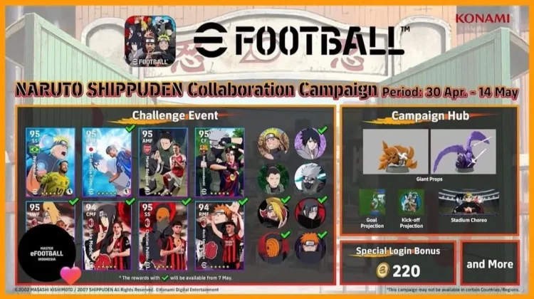 Kolaborasi Epik eFootball 2026 × Naruto Shippuden Resmi Dirilis
