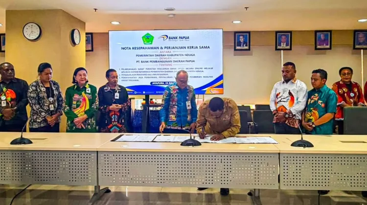 Pemkab Nduga dan Bank Papua Teken Tiga Kerja Sama Strategis