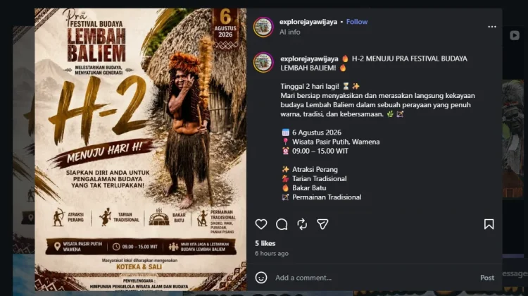 Pra Festival Budaya Lembah Baliem Siap Digelar di Wamena