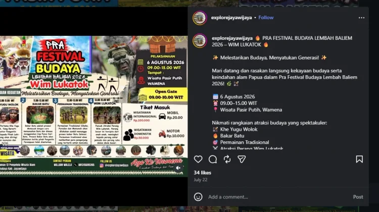 Pra Festival Budaya Lembah Baliem Hadirkan Atraksi Wim Lukatok