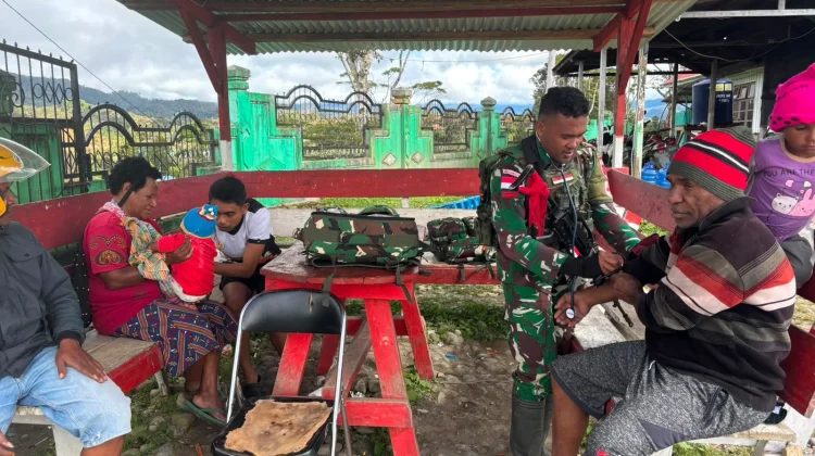 Satgas Yonif 734/SNS Hadirkan Honai Sehat Papua Damai Bantu Layanan Kesehatan
