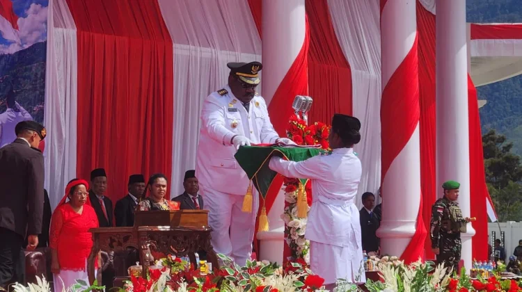 Upacara HUT RI Ke 81 Tingkat Lanny Jaya Berjalan Khidmat