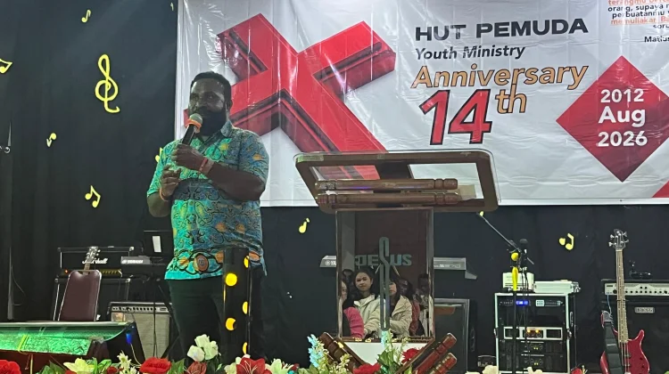 Ketua KNPI Pegubin Hadiri Perayaan 14th Anniversary Pemuda GBI Oksibil