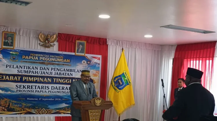 Gubernur Lantik Elai Giban Sekda Definitif Papua Pegunungan