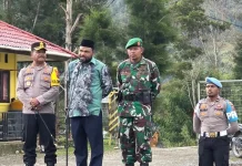 Wabup Lanny Jaya Pimpin Apel Pengamanan Malam Takbiran
