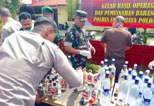 Polres Jayawijaya Musnahkan Ganja, Miras, Sajam Hasil Operasi Tiga Bulan Terakhir