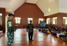 Satgas Yonif 511/DY Jalin Silaturahmi dengan Jemaat Gereja GIDI di Distrik Kanggim